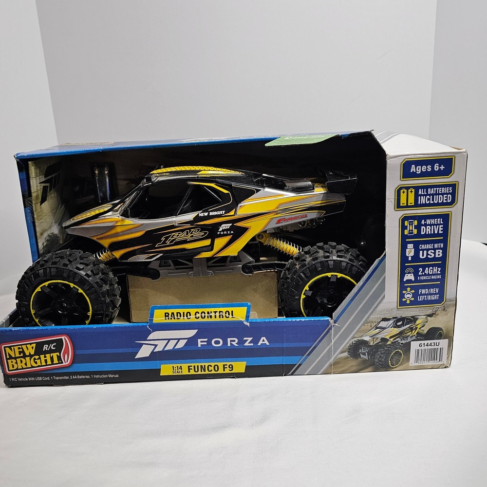 New Bright Forza Funco F9 RC Truck 1:14 Scale 4WD 2.4GHz yellow & black